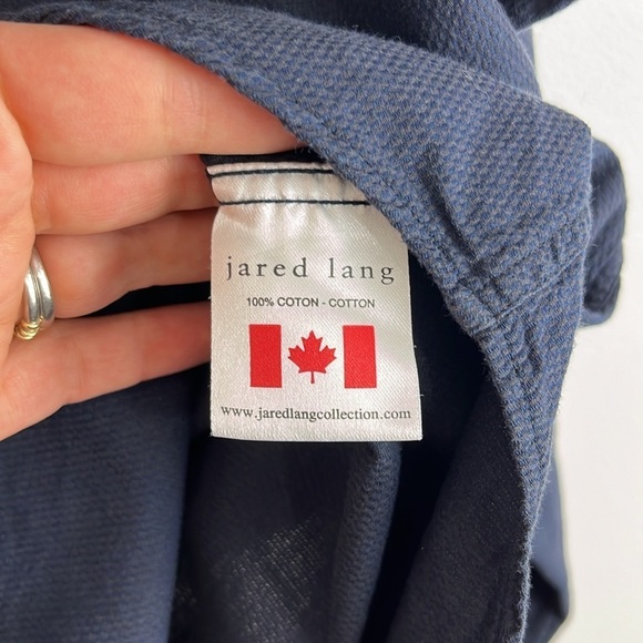 Jared Lang Navy Blue Cotton Dress Shirt - Picture 5 of 8